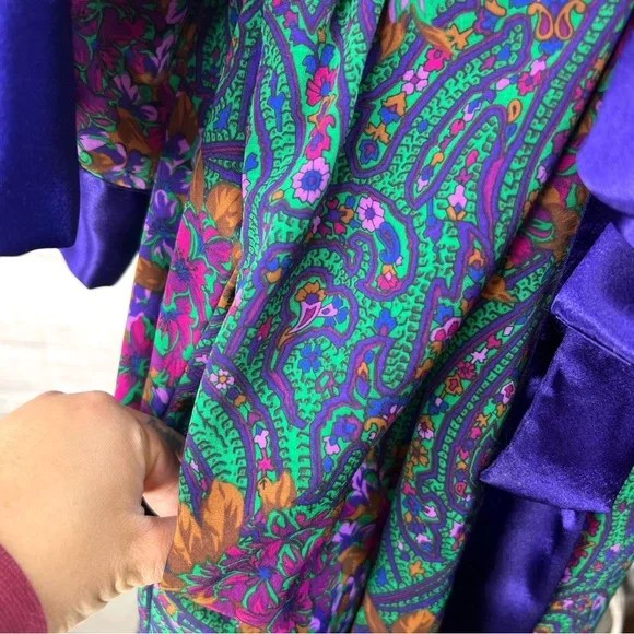 Vintage Victoria’s Secret Women’s Paisley Robe Gold Label Whimsical Fairy Floral - Picture 12 of 14